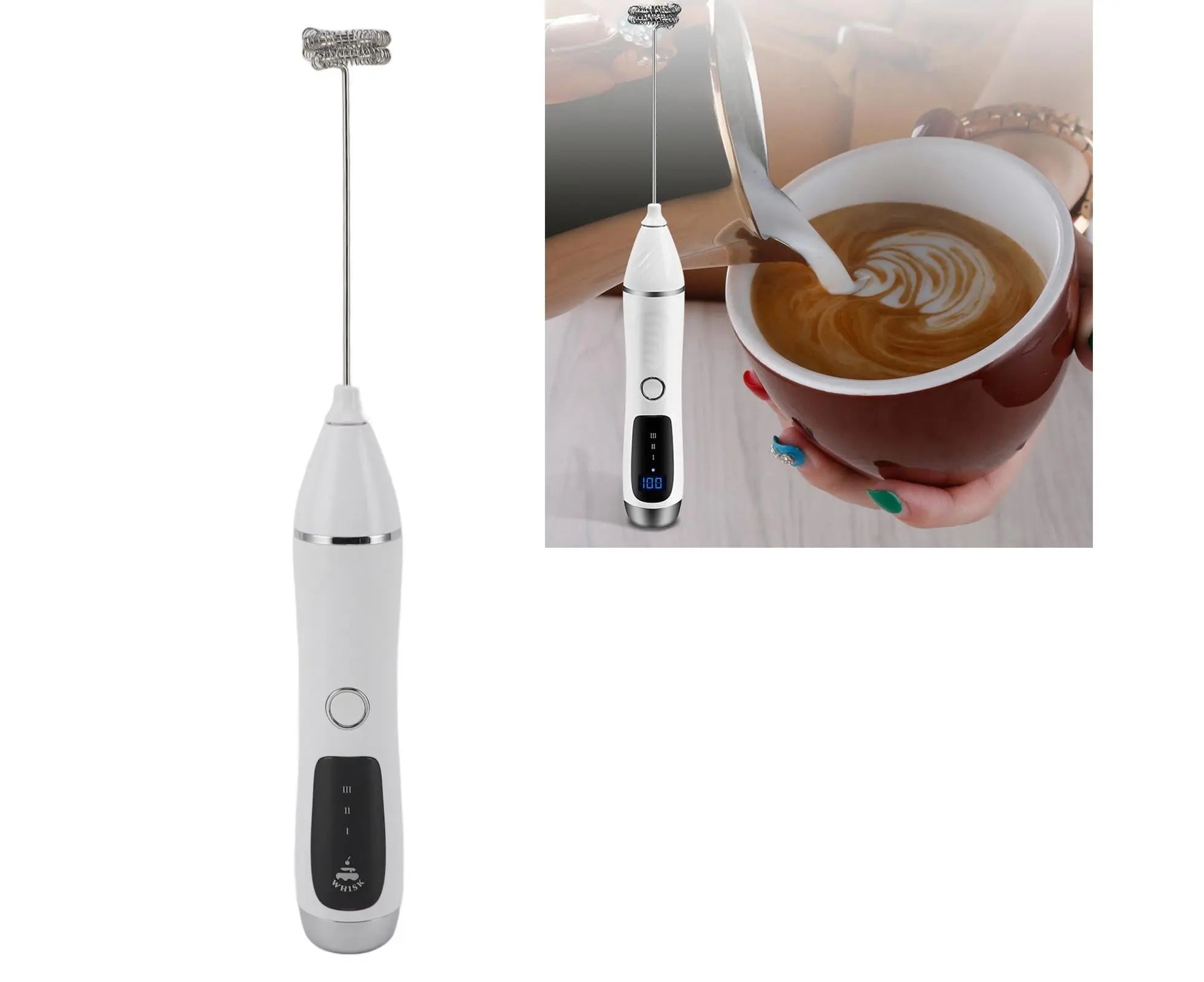 Handheld Electric Milk Frother, Wireless Portable Foam Maker for Coffee, Tea & Chocolate Wholesale Hub