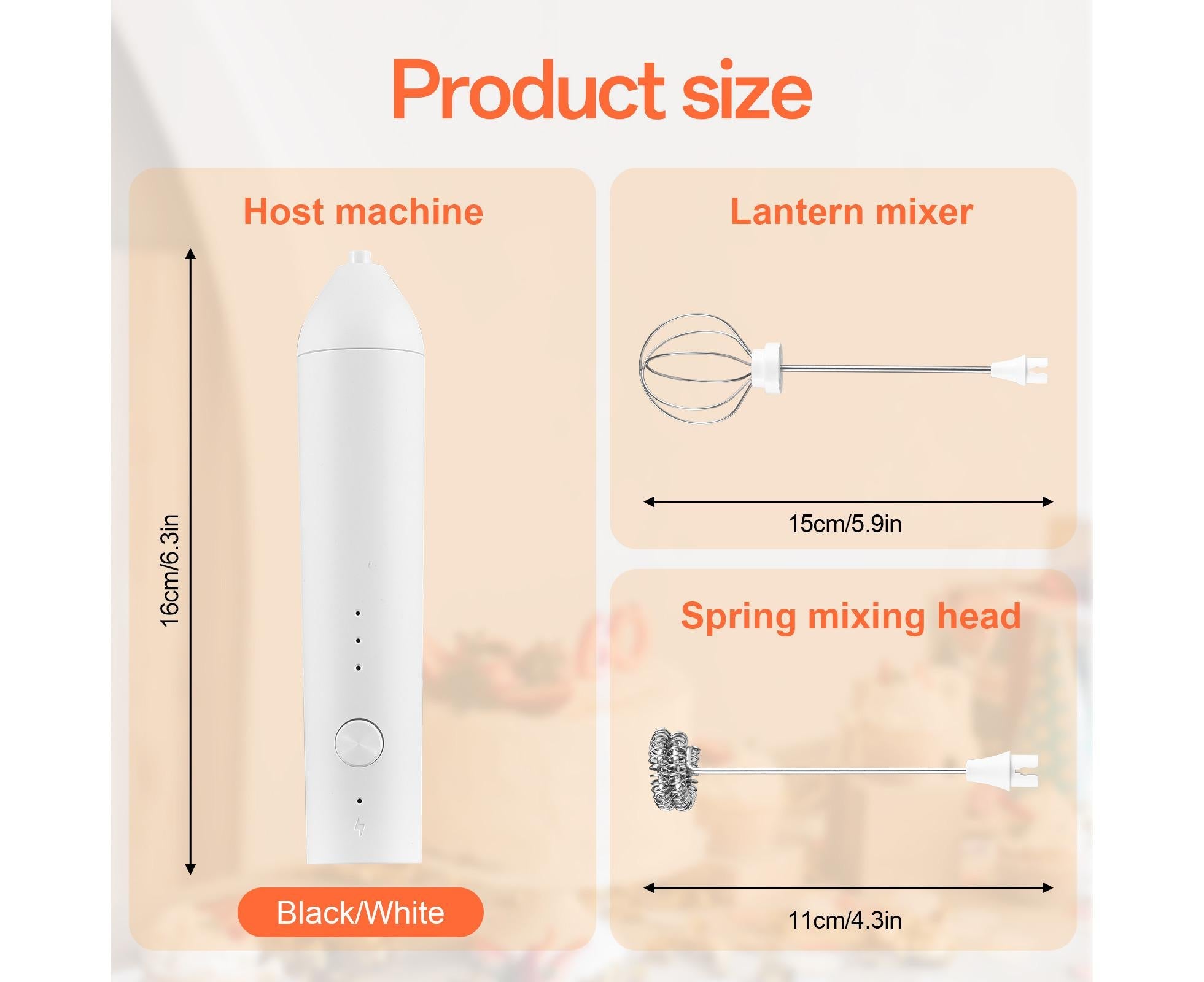 Electric Milk Frother, Rechargeable Handheld Foam Maker, 3 Adjustable Speed Levels, Standable Whisk for Coffee & Cream Wholesale Hub