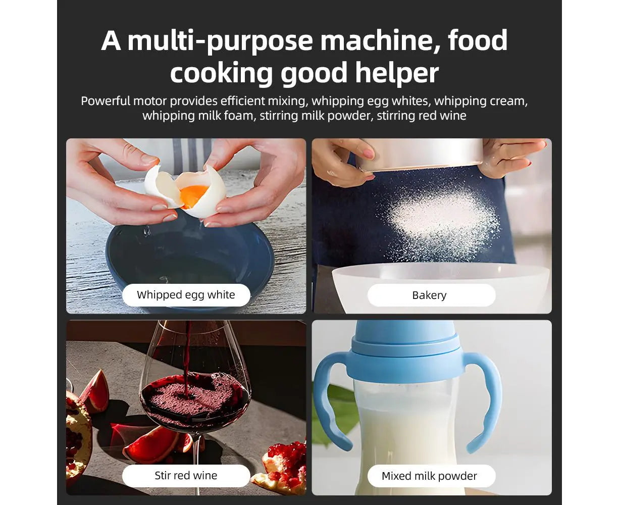 Electric Milk Frother, Rechargeable Handheld Foam Maker, 3 Adjustable Levels, Hangable & Foldable Whisk for Coffee Wholesale Hub