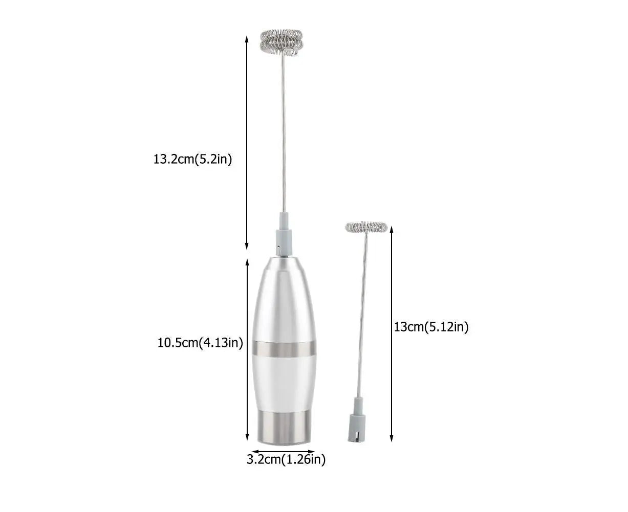 Stainless Steel Handheld Electric Milk Frother, Portable Frother for Cappuccino & Frappe Wholesale Hub