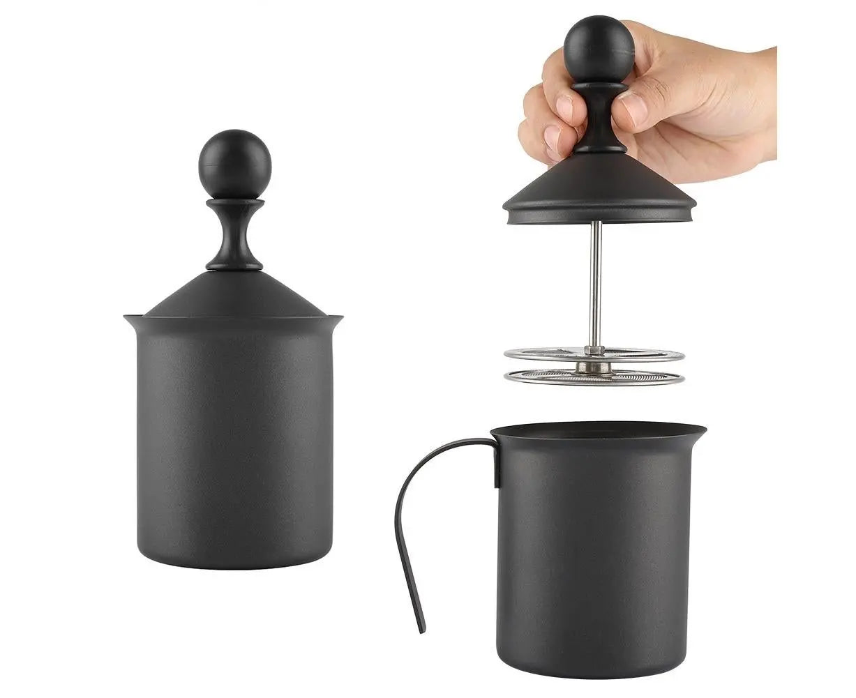 Stainless Steel Manual Double Mesh Milk Frother, Foam Maker for Coffee Decoration (400ml) Wholesale Hub