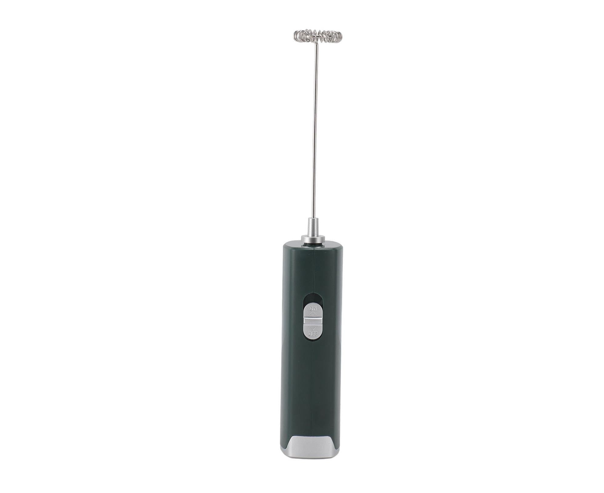 Electric Milk Frother, Multifunctional, Low Noise Mini Hand Wand for Coffee, Lattes, & Hot Chocolate, Dark Green Wholesale Hub