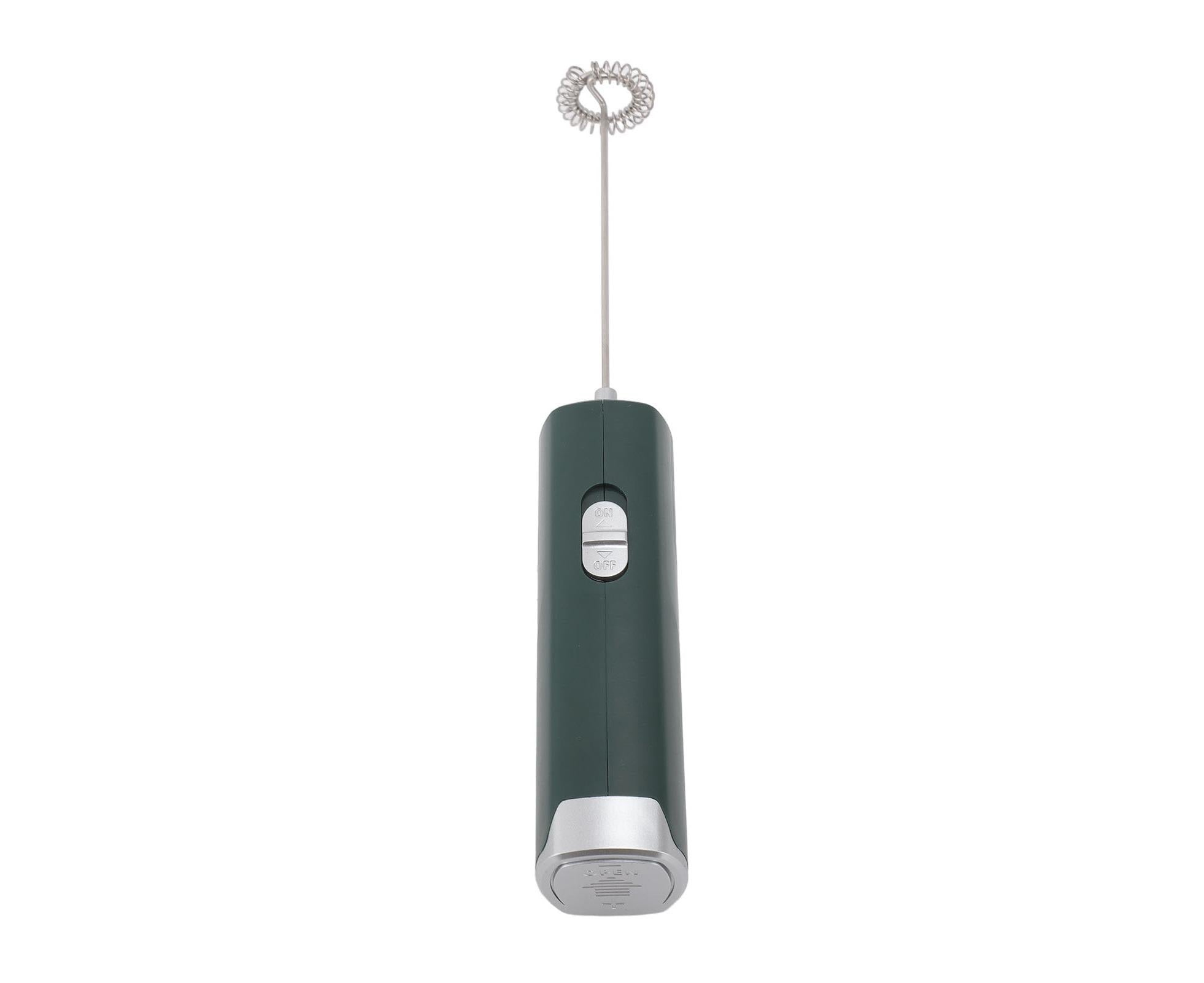Electric Milk Frother, Multifunctional, Low Noise Mini Hand Wand for Coffee, Lattes, & Hot Chocolate, Dark Green Wholesale Hub