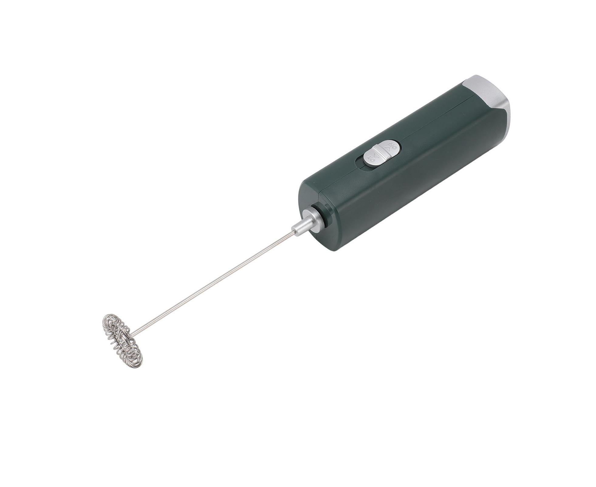 Electric Milk Frother, Multifunctional, Low Noise Mini Hand Wand for Coffee, Lattes, & Hot Chocolate, Dark Green Wholesale Hub