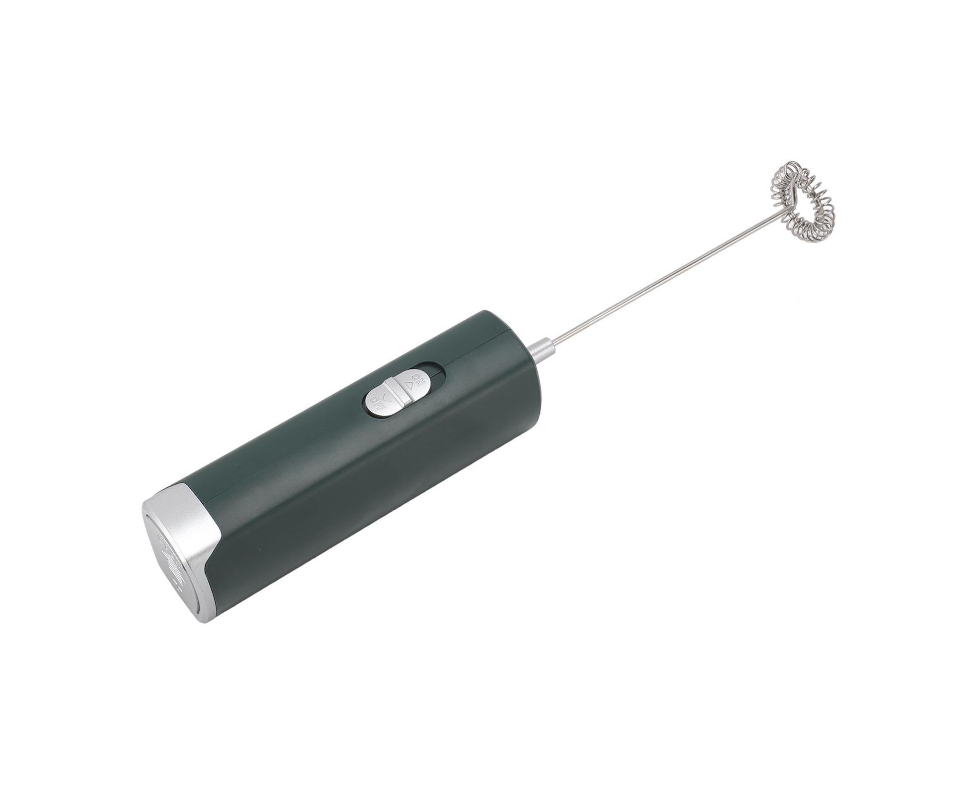 Electric Milk Frother, Multifunctional, Low Noise Mini Hand Wand for Coffee, Lattes, & Hot Chocolate, Dark Green Wholesale Hub