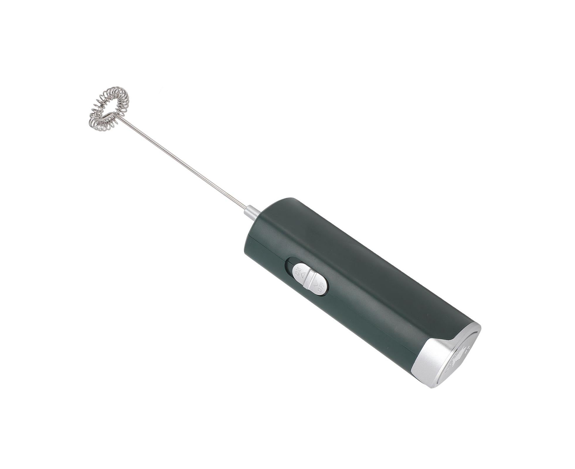 Electric Milk Frother, Multifunctional, Low Noise Mini Hand Wand for Coffee, Lattes, & Hot Chocolate, Dark Green Wholesale Hub