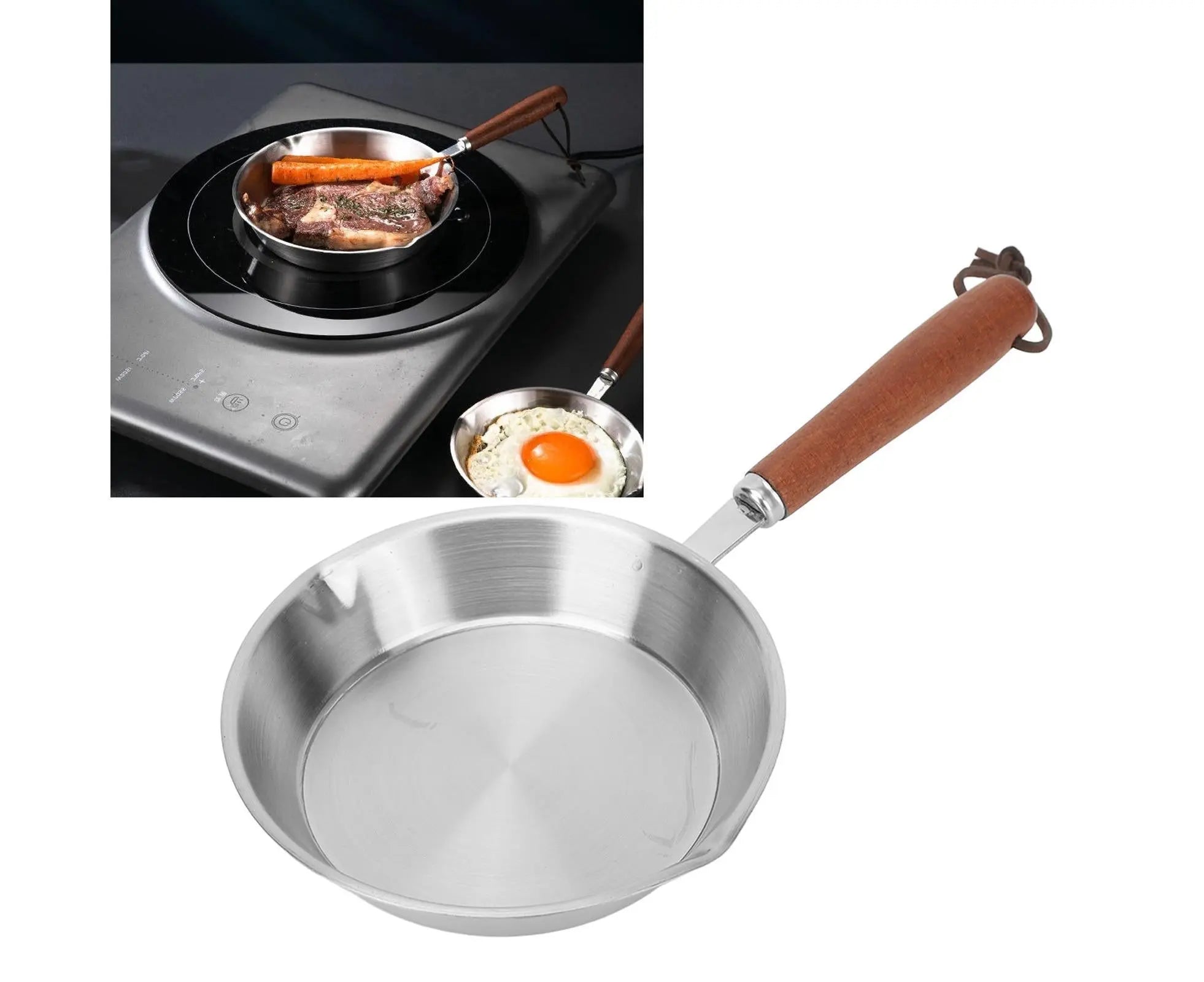Stainless Steel Frying Pan, Non-Stick Egg Fryer for Household & Restaurant, 6.3 Inch Wholesale Hub