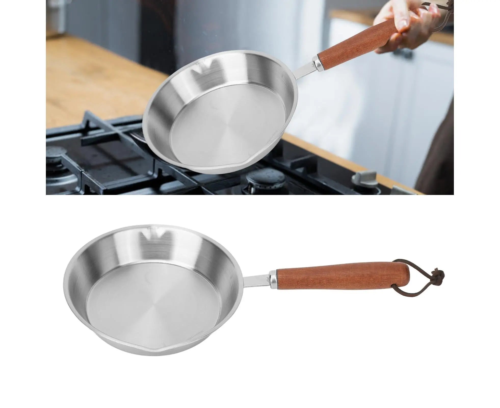 Stainless Steel Frying Pan, Non-Stick Egg Fryer for Household & Restaurant, 6.3 Inch Wholesale Hub