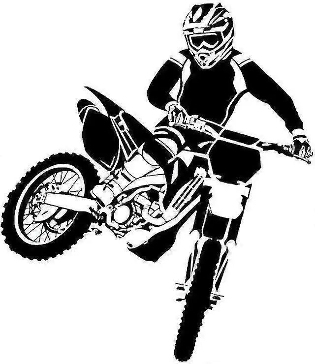 Motorbike Wall Stickers Self Adhesive Pvc Dirt Bike Wall Decal Bedroom Decor Black 58x68cm Dirt Bike Wall Sticker (black) Wholesale Hub