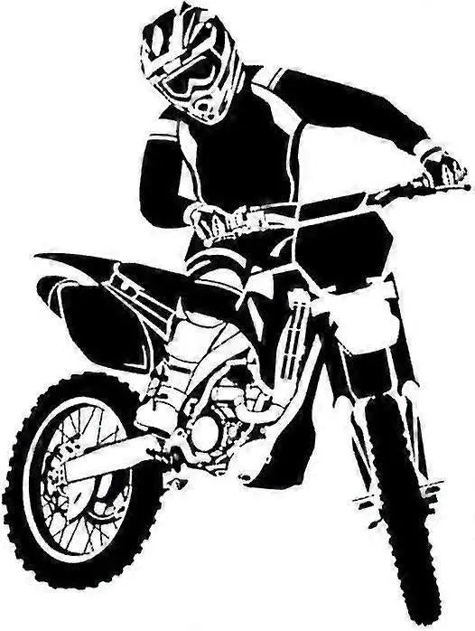 Motorbike Wall Stickers Self Adhesive Pvc Dirt Bike Wall Decal Bedroom Decor Black 58x68cm Dirt Bike Wall Sticker (black) Wholesale Hub