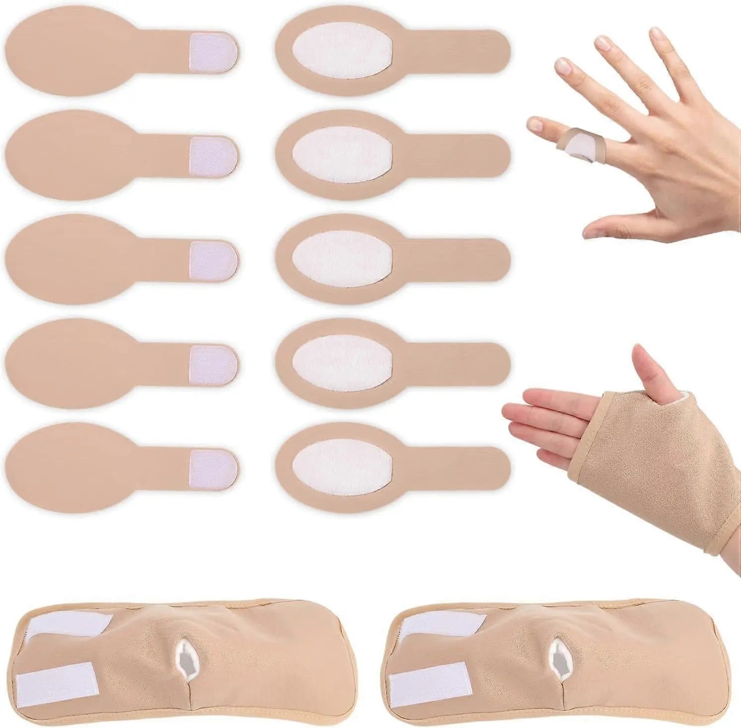 10pcs Castor Oil Finger Wraps & 2pcs Castor Oil Pack for Hands, Soft Cotton Wholesale Hub