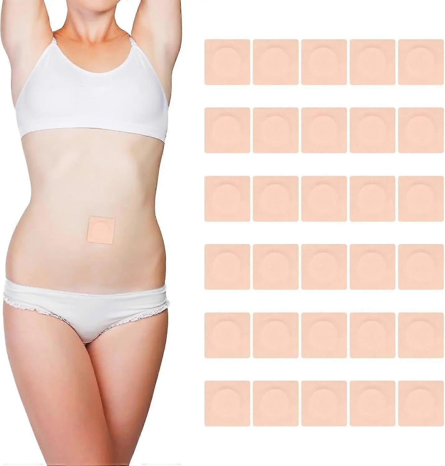 30pcs Castor Oil Pack Wrap for Belly Button, 2.76in Self-Adhesive Castor Oil Wholesale Hub