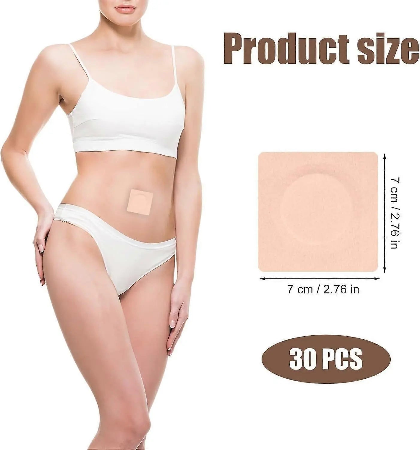 30pcs Castor Oil Pack Wrap for Belly Button, 2.76in Self-Adhesive Castor Oil Wholesale Hub