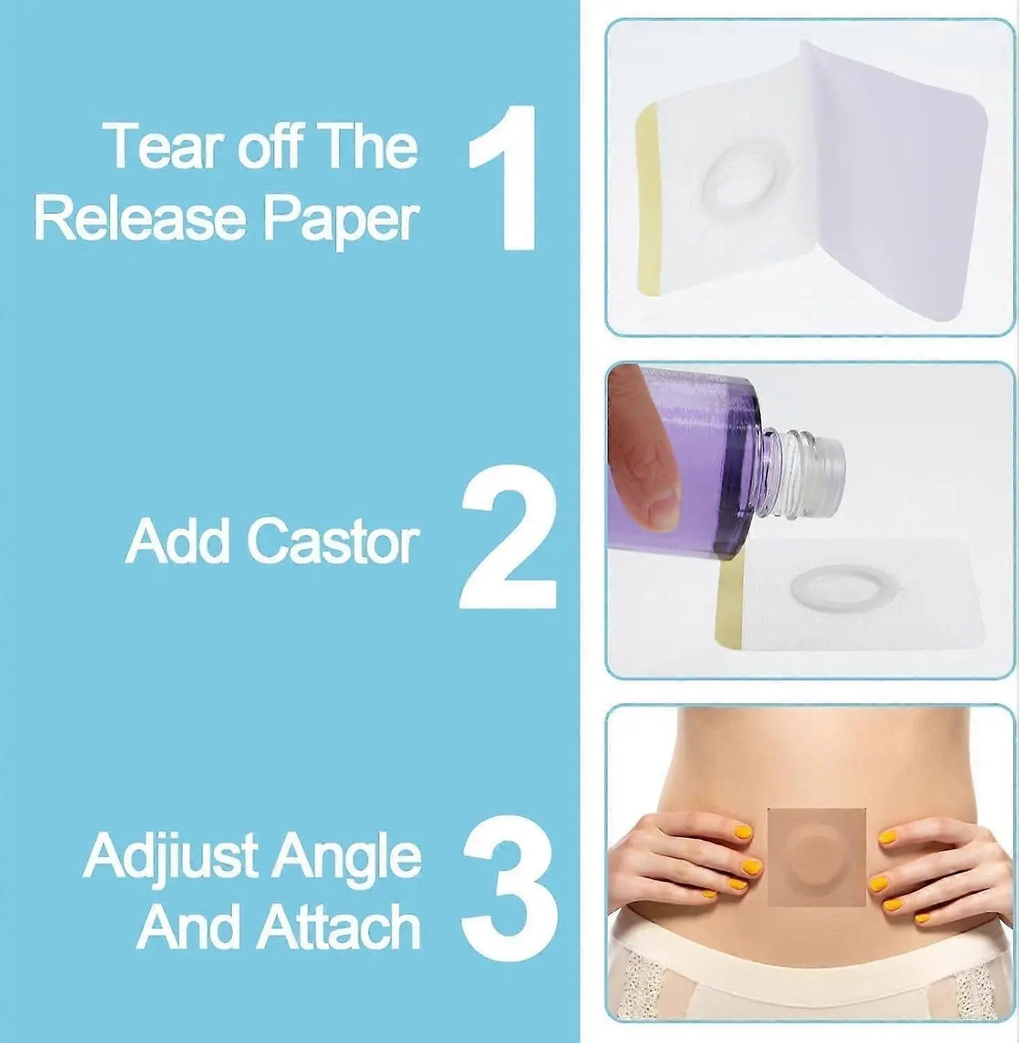 50pcs Disposable Castor Oil Pack Wrap Belly Button(Oil Not Included) Wholesale Hub
