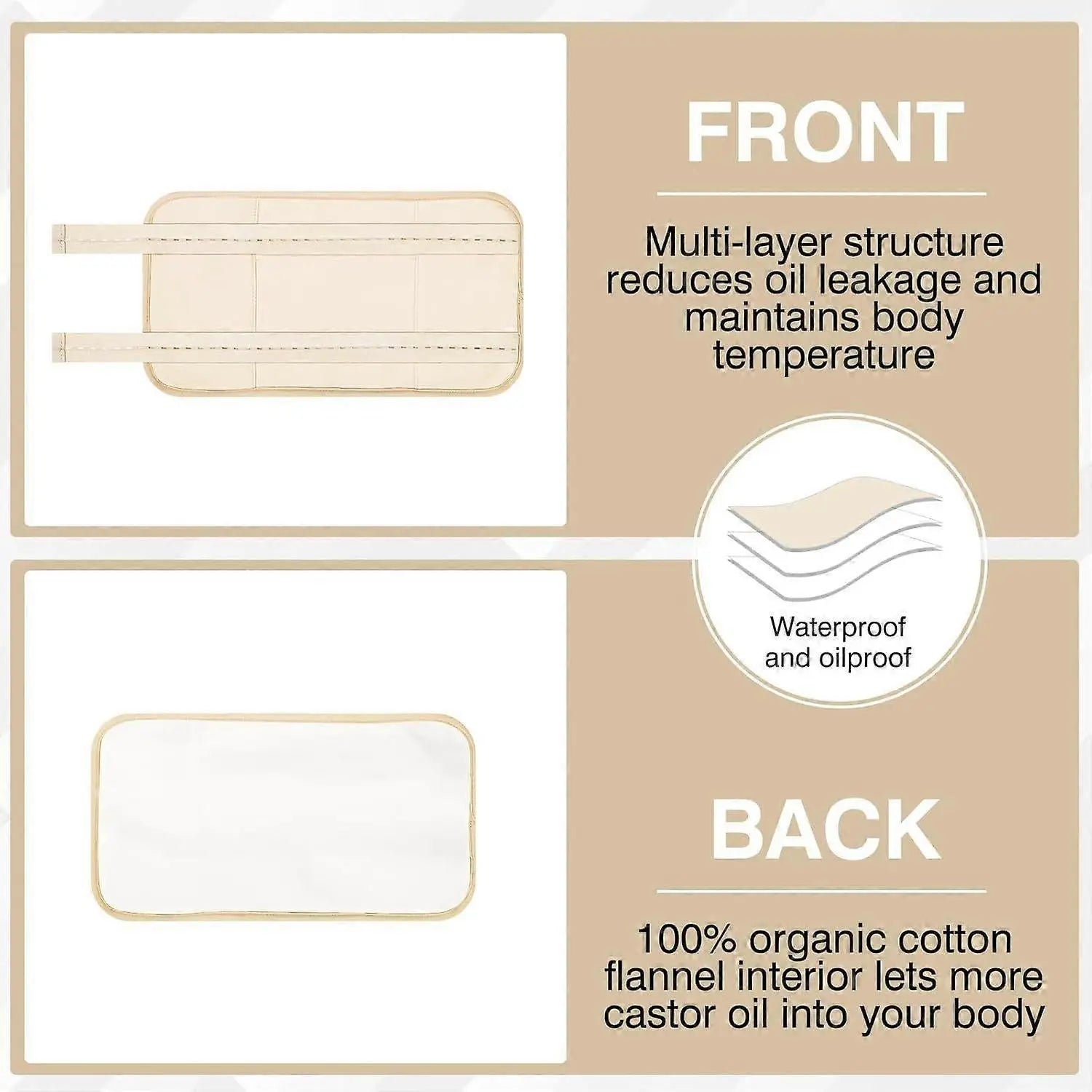 Castor Oil Pack, Adjustable Reusable Castor Oil Pack Wrap for Liver Detox, Castor Oil Pack Wholesale Hub