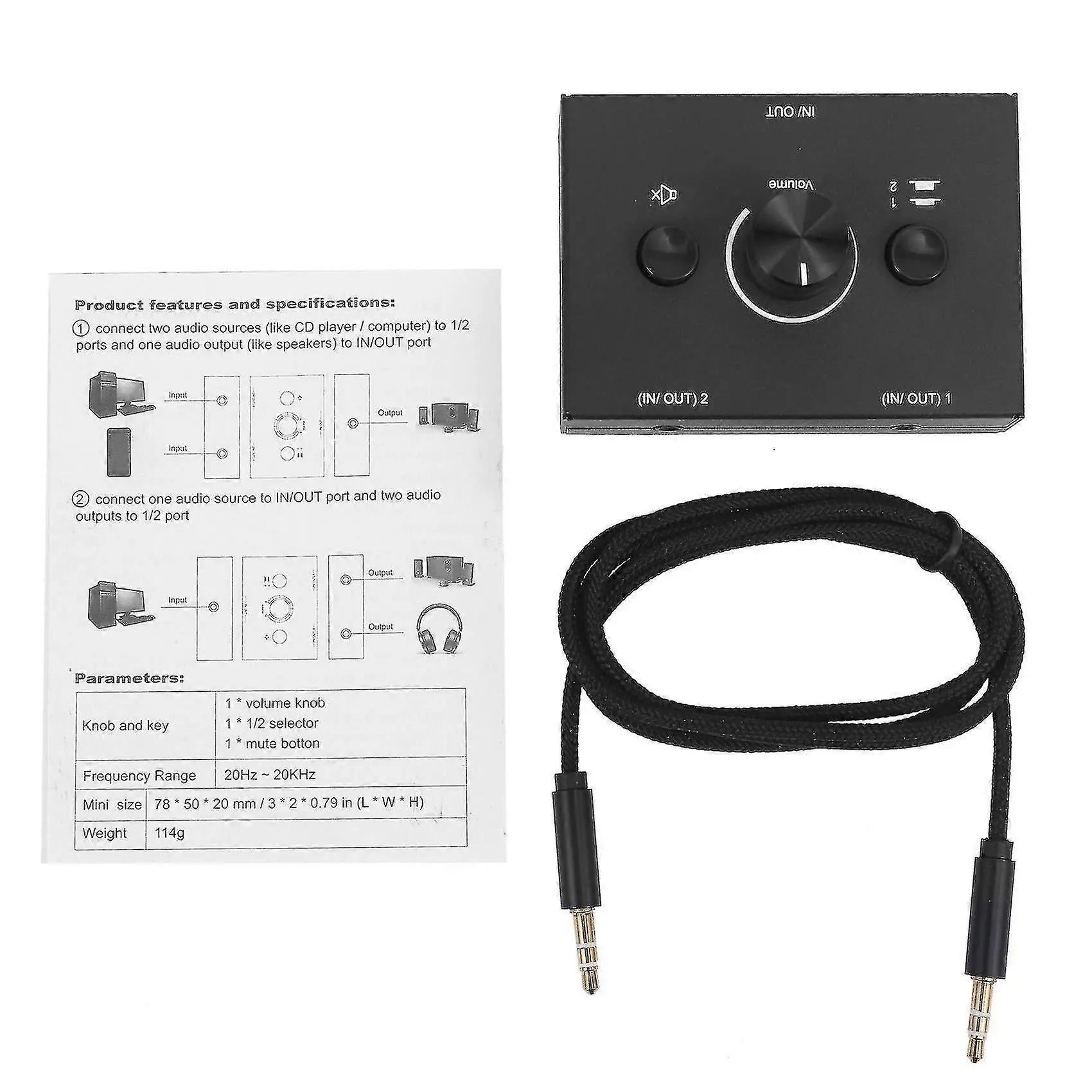 3.5mm Audio Switcher 2 In 1 Out / 1 In 2 Out Wholesale Hub