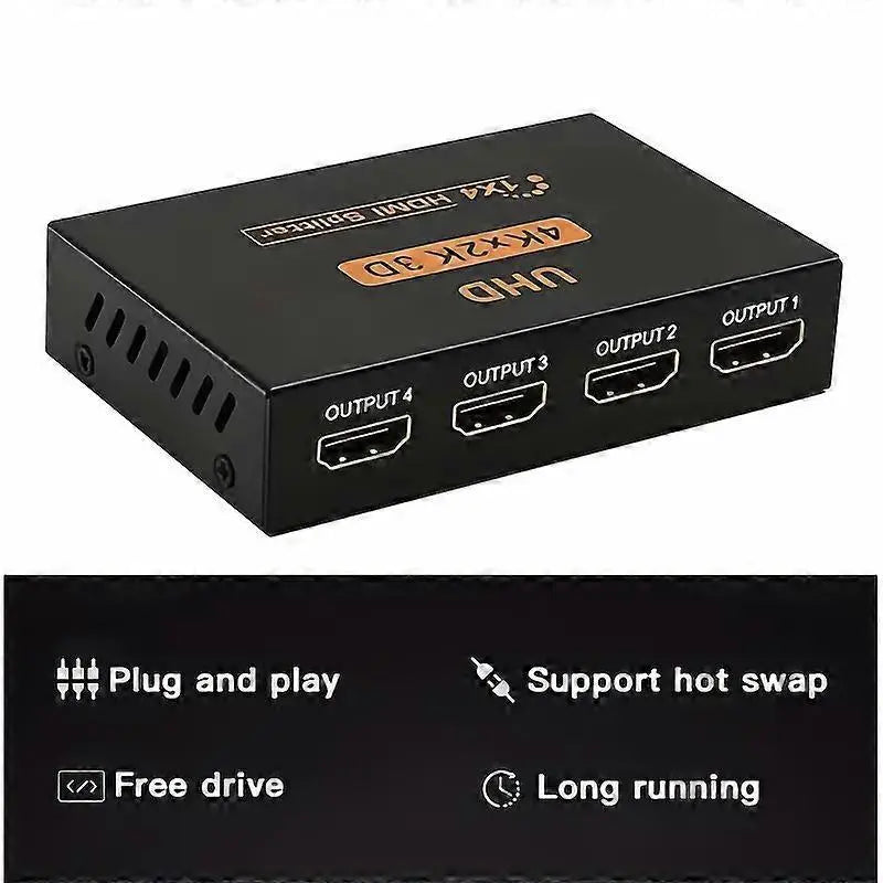 1 In 4 Out 4K HDMI Splitter with AC Adapter Wholesale Hub