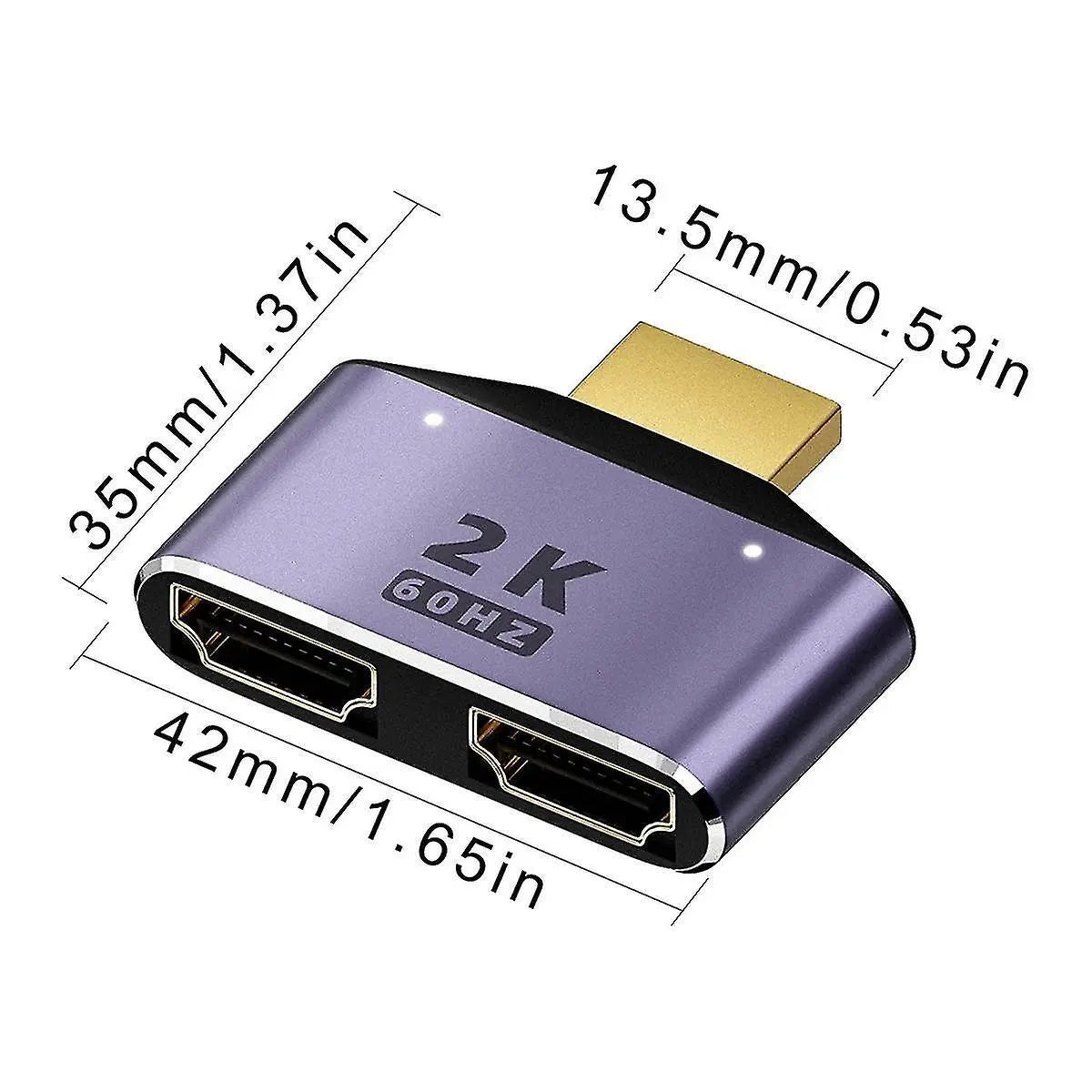 1 In 2 Out HDMI Splitter Adapter 60Hz Wholesale Hub