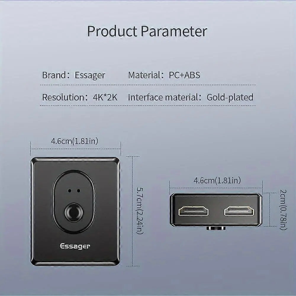 4K HDMI Switch 2 In 1 Out / 1 In 2 Out for PS4 TV Box Wholesale Hub