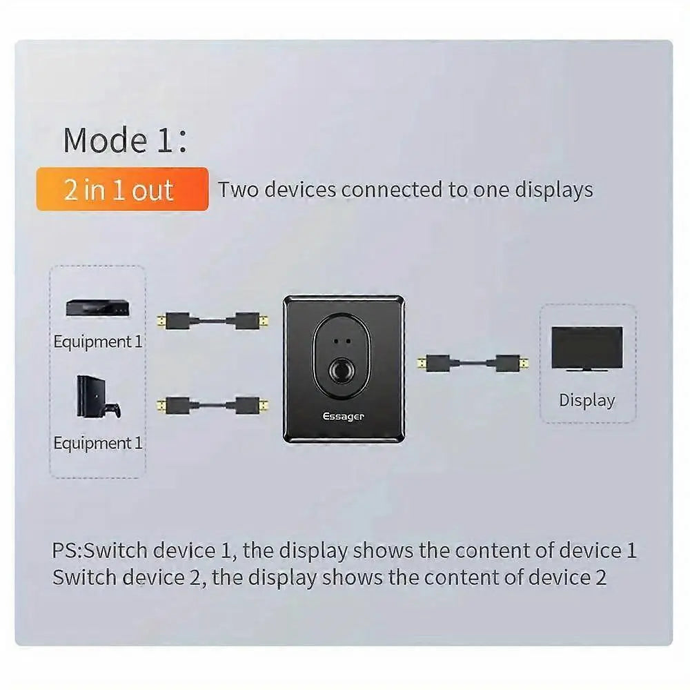 4K HDMI Switch 2 In 1 Out / 1 In 2 Out for PS4 TV Box Wholesale Hub