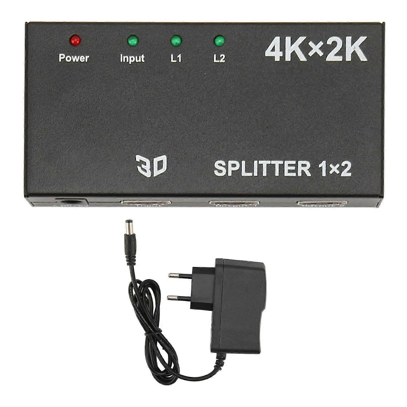 1 In 2 Out 4K HDMI Splitter with AC Adapter Wholesale Hub