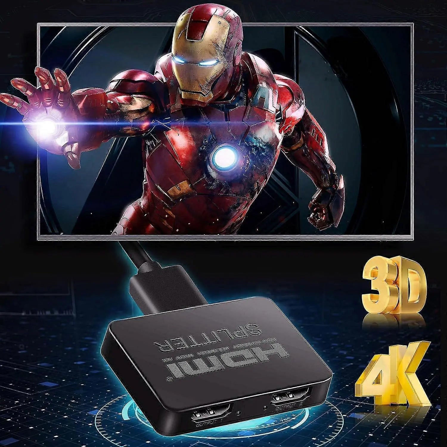 1 In 2 Out 4K HDMI Splitter for Dual Monitors Wholesale Hub
