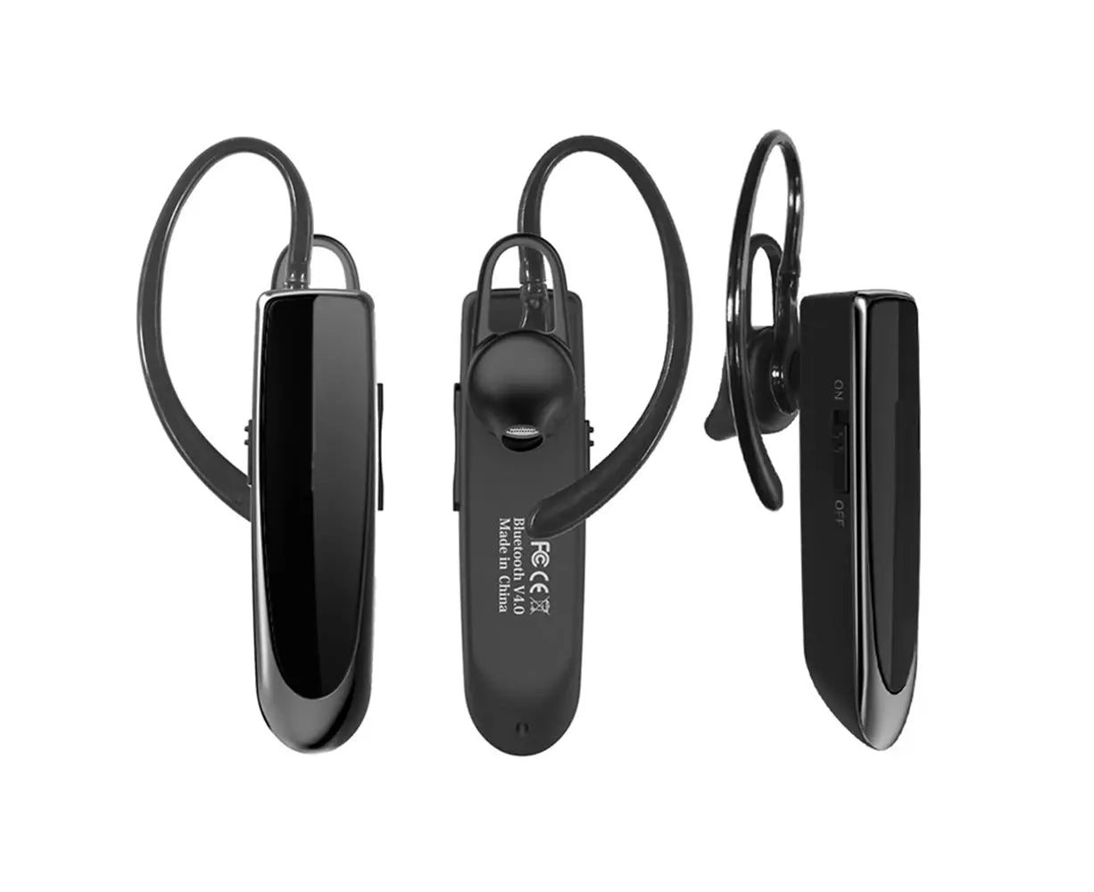 Bluetooth Earpiece - Wireless Handsfree - Noise Cancelling Driving Headset with 24 Hrs Battery Wholesale Hub