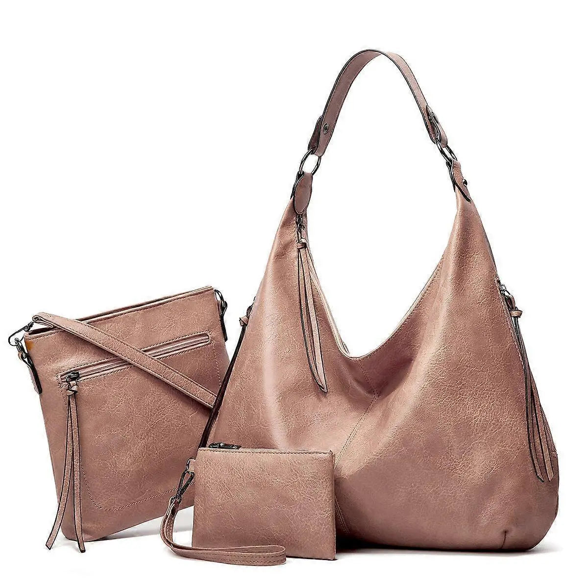 Women's Soft Leather Tote Bags 3pcs Fashion Handbag Wallet Shoulder Purse Set Wholesale Hub