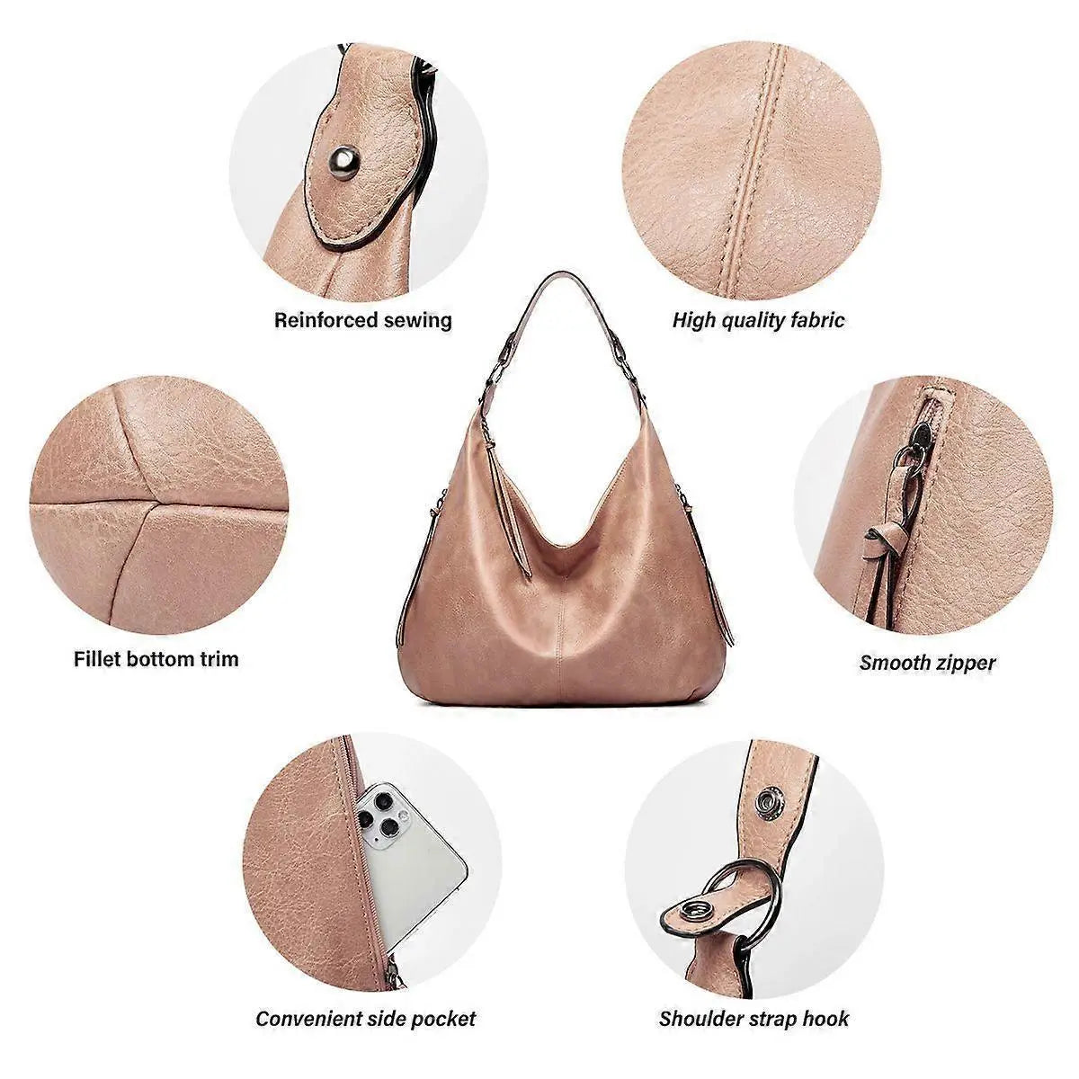 Women's Soft Leather Tote Bags 3pcs Fashion Handbag Wallet Shoulder Purse Set Wholesale Hub