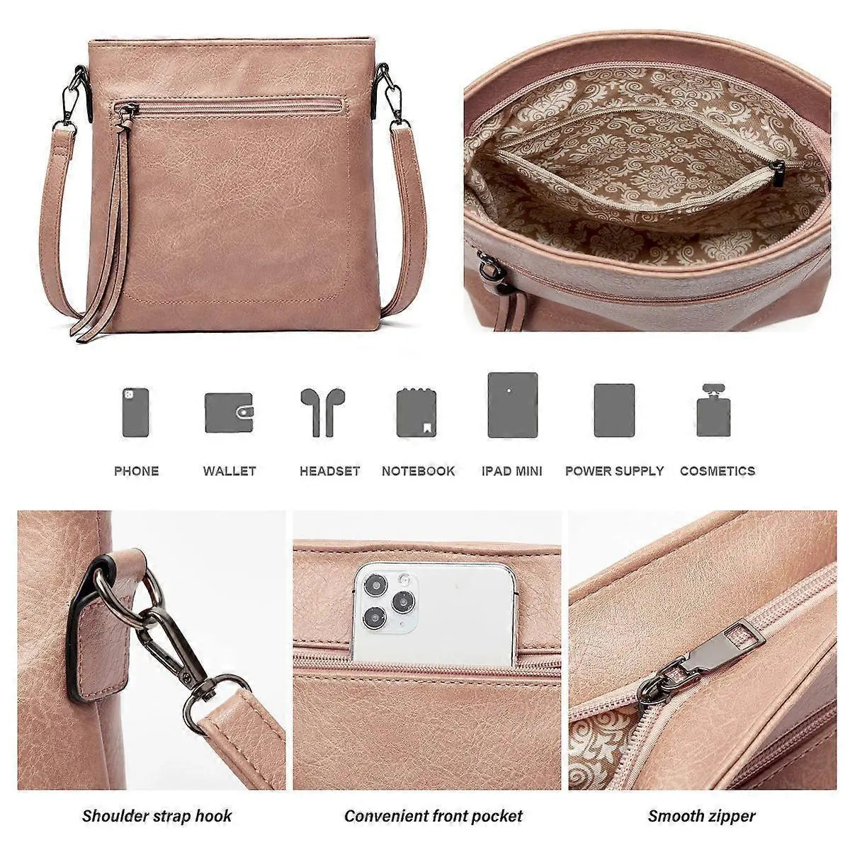 Women's Soft Leather Tote Bags 3pcs Fashion Handbag Wallet Shoulder Purse Set Wholesale Hub