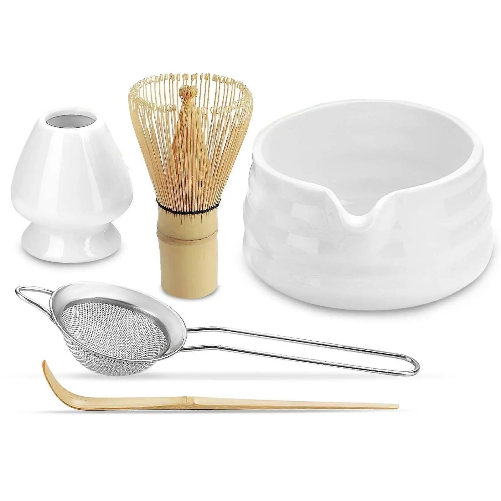 Matcha Whisk Set (5pcs) - Bowl, Bamboo Whisk, Scoop & Holder Wholesale Hub