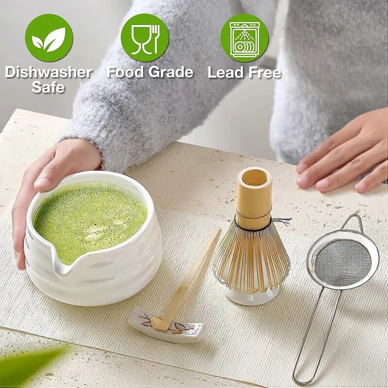 Matcha Whisk Set (5pcs) - Bowl, Bamboo Whisk, Scoop & Holder Wholesale Hub
