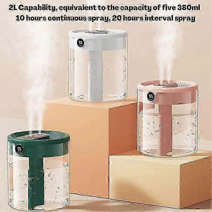 2L Cool Mist Air Humidifier with Night Light, Ultra Quiet Home Bedroom Humidifier Wholesale Hub
