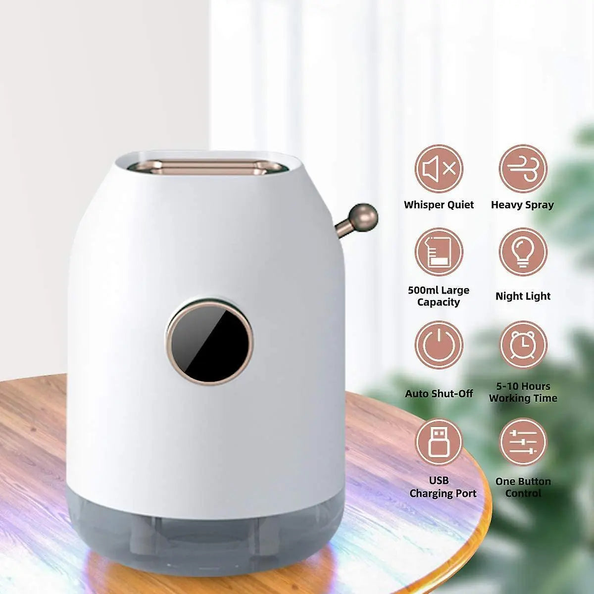 500ml Cool Mist Humidifier for Bedroom Plants, Desktop Mini Air Humidifier Wholesale Hub