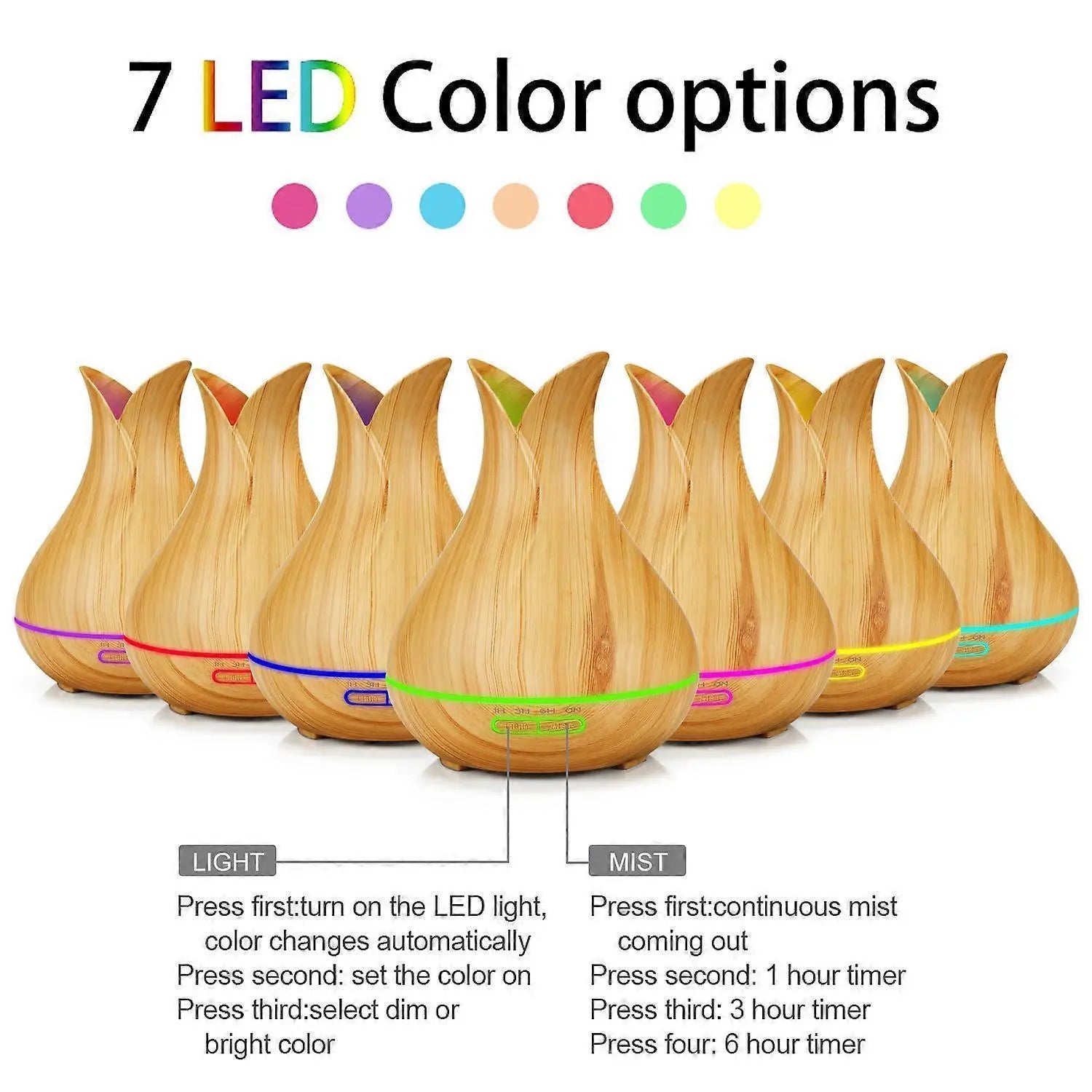 Light Wood Aroma Humidifier, Ultrasonic Air Mist Diffuser Wholesale Hub