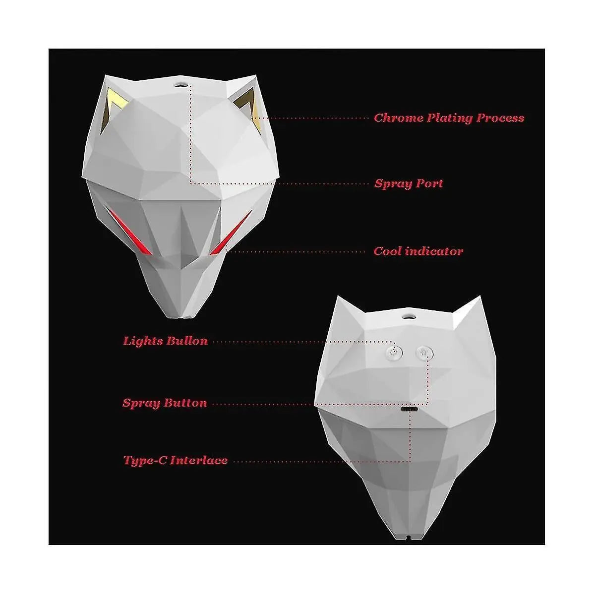 650ml Wolf Shaped Cool Mist Humidifier for Bedroom, Gaming Desk Humidifier Wholesale Hub