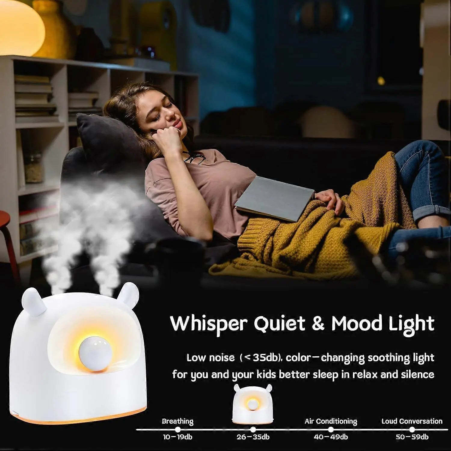 500ml Quiet White Humidifier for Bedroom, Plants, Babies Room Wholesale Hub