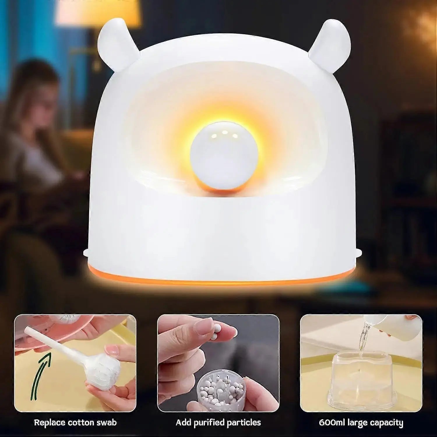 500ml Quiet White Humidifier for Bedroom, Plants, Babies Room Wholesale Hub