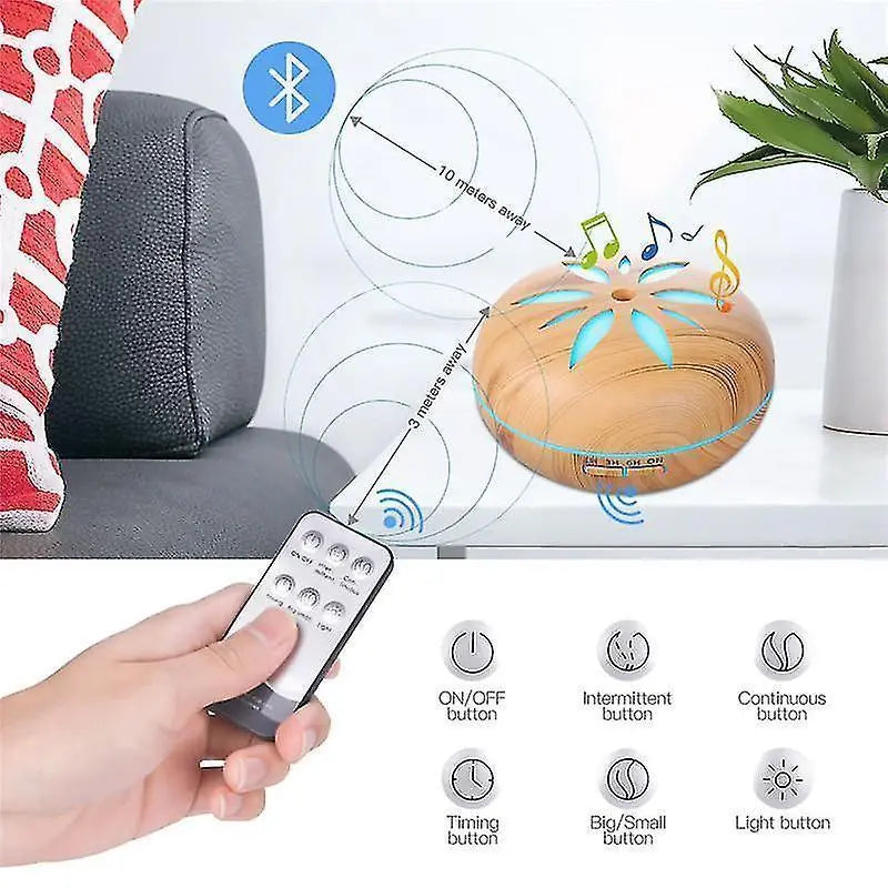 550ml Bluetooth Humidifier with Remote, Timer, Ultrasonic Mist & Mood Light Wholesale Hub