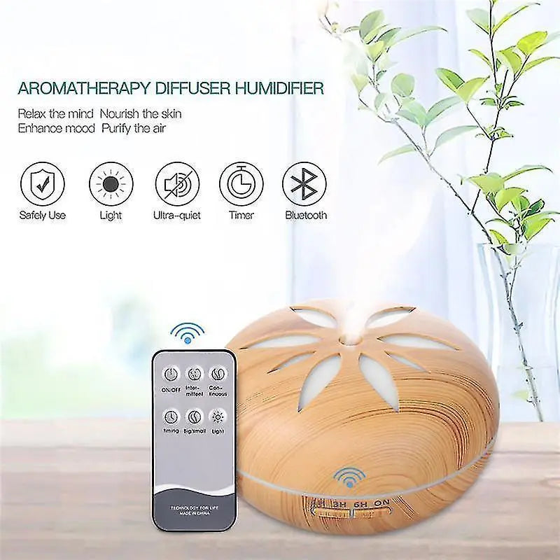 550ml Bluetooth Humidifier with Remote, Timer, Ultrasonic Mist & Mood Light Wholesale Hub