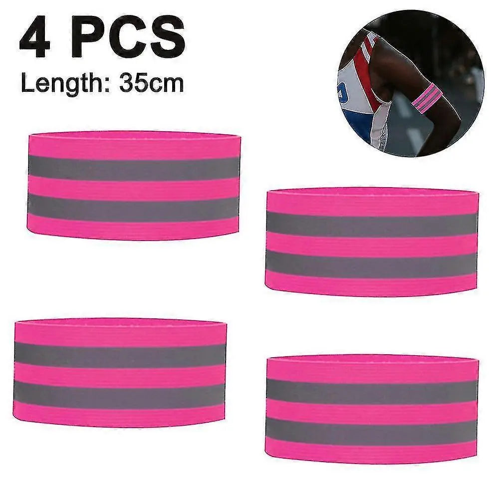 4pcs Reflective Bands, Adjustable Reflector Straps, High Visibility Night Gear Wholesale Hub