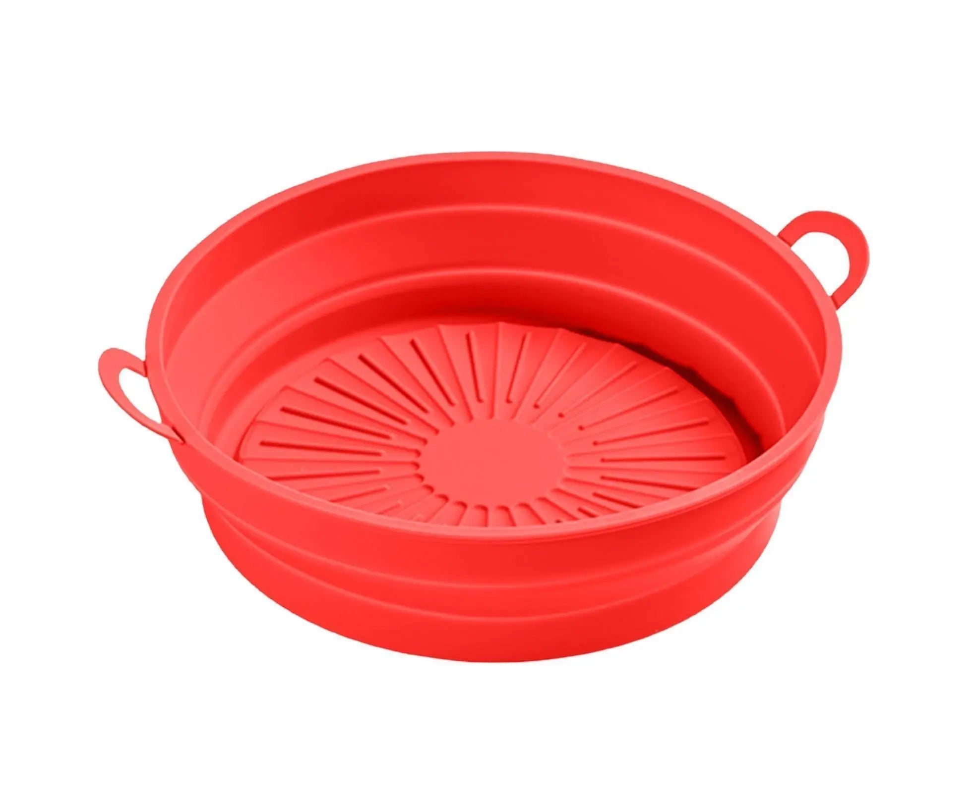 Air Fryers Bakeware Foldable Silicone Grill Pan -Red 8.5inch Wholesale Hub
