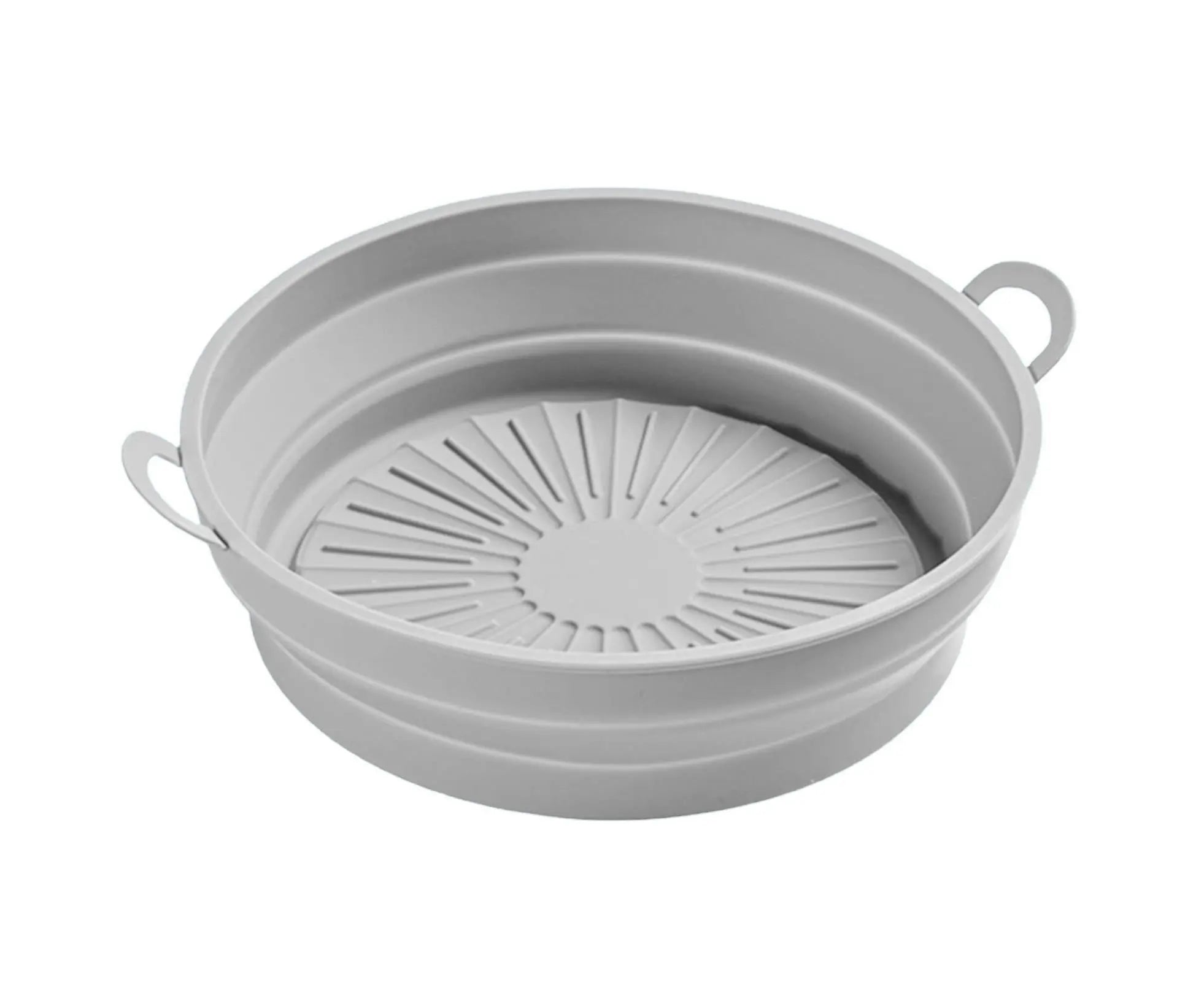 Air Fryers Bakeware Foldable Silicone Grill Pan -Grey 8.5inch Wholesale Hub