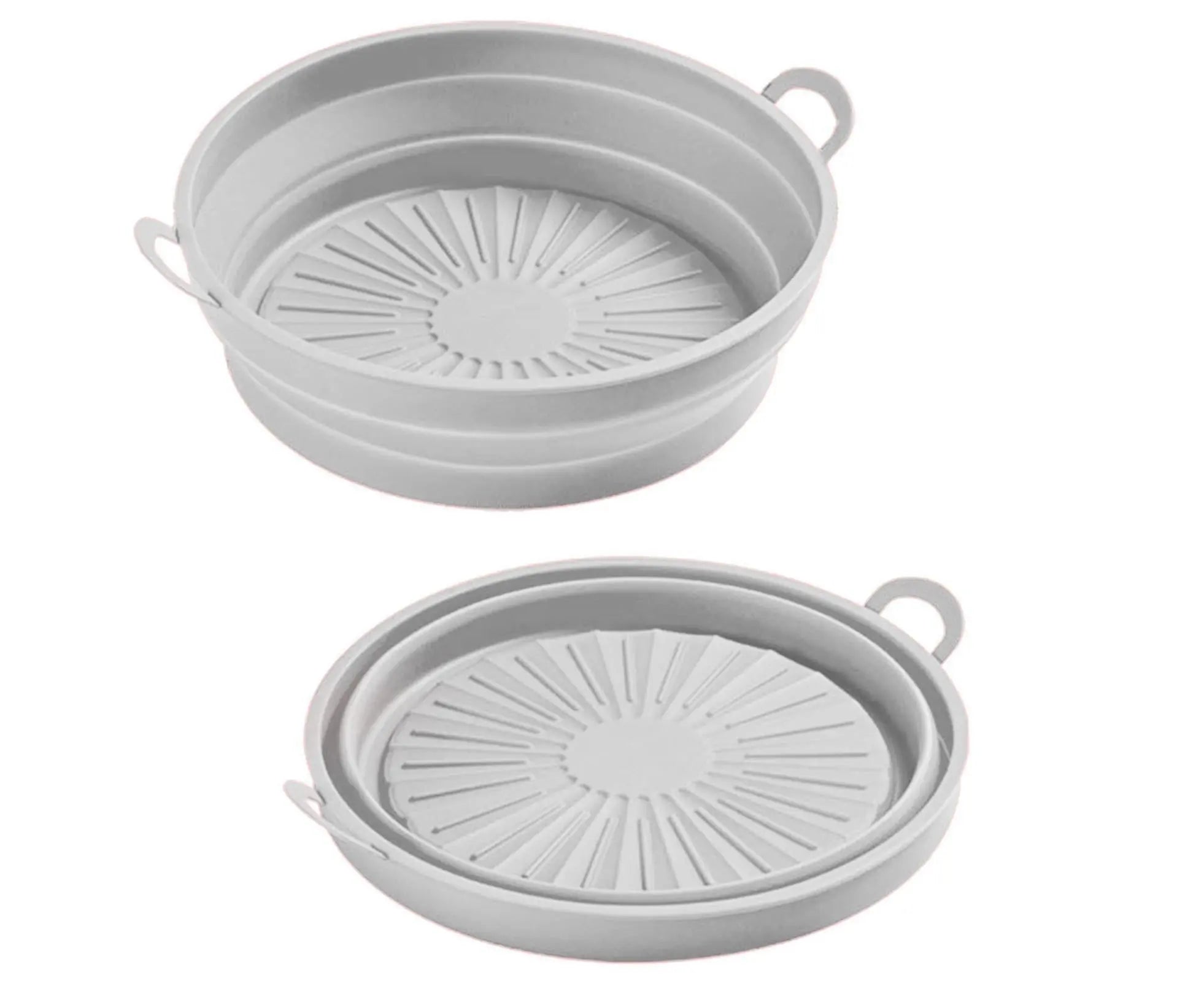 Air Fryers Bakeware Foldable Silicone Grill Pan -Grey 8.5inch Wholesale Hub