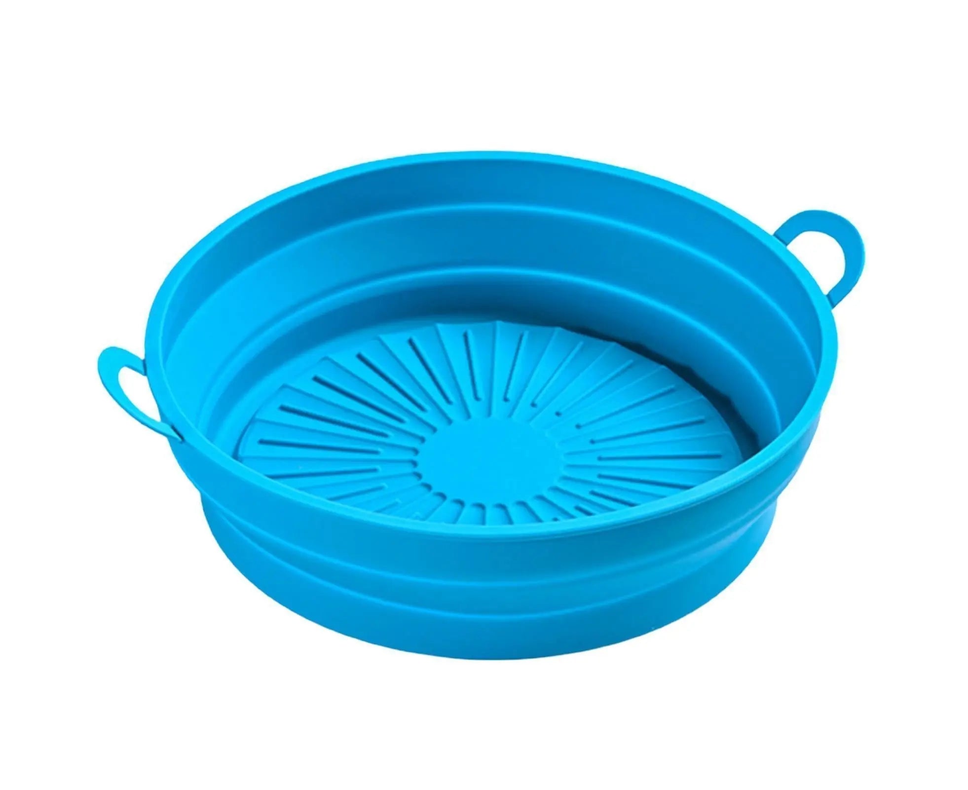 Air Fryers Bakeware Foldable Silicone Grill Pan -Blue 7.5inch Wholesale Hub