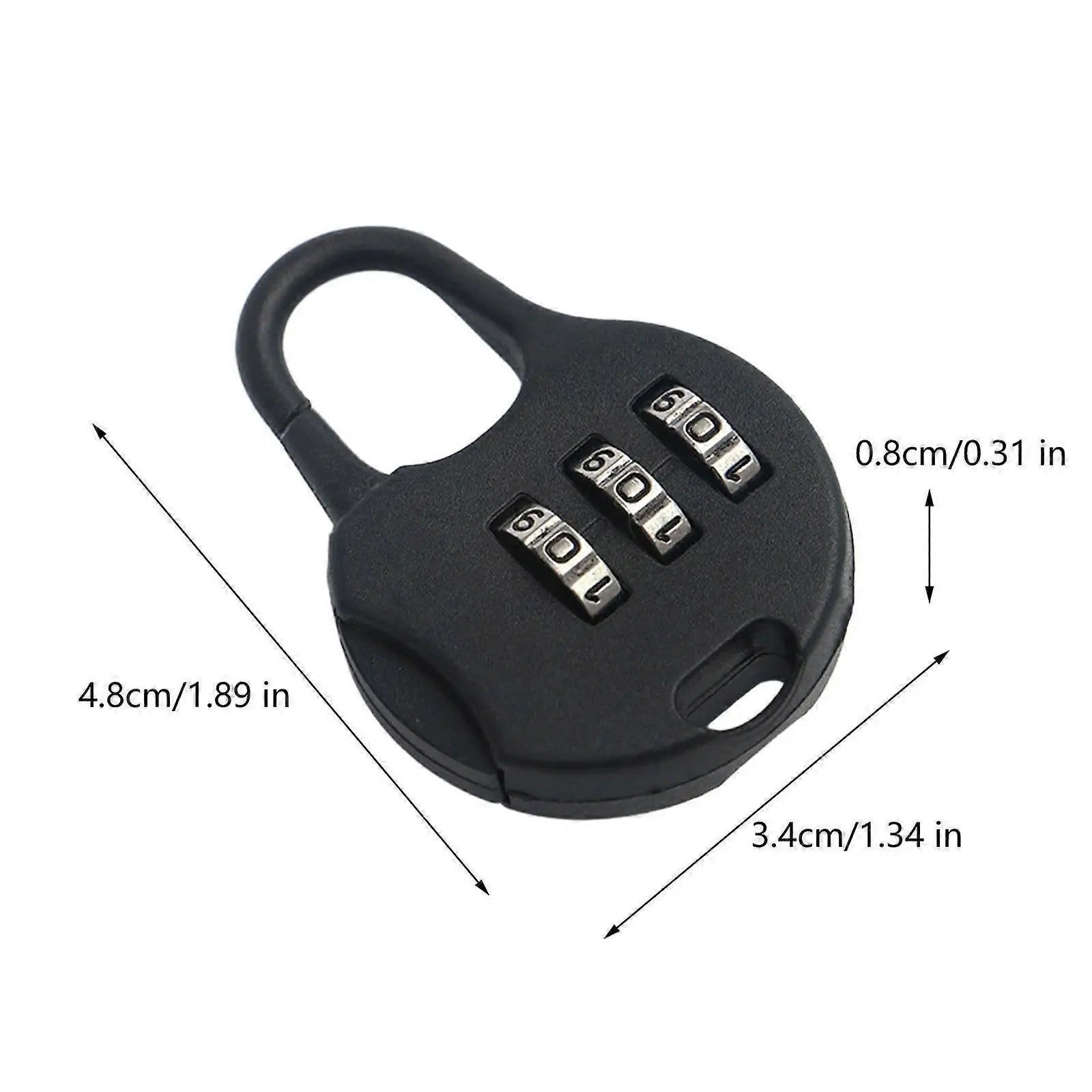 Black 3-Digit Combo Padlock - Drawer & Luggage Lock for Home Wholesale Hub