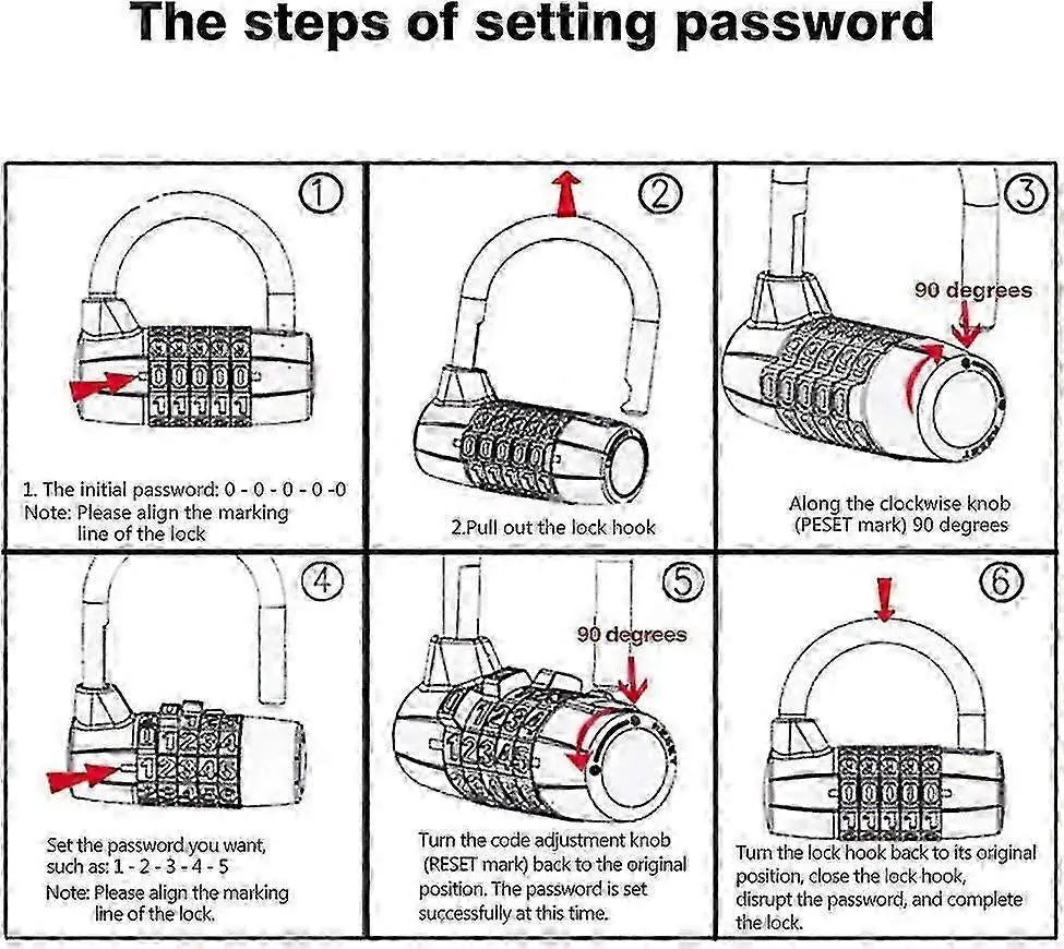 2pcs 5-Digit Combo Padlock - High Security Luggage Locks Wholesale Hub