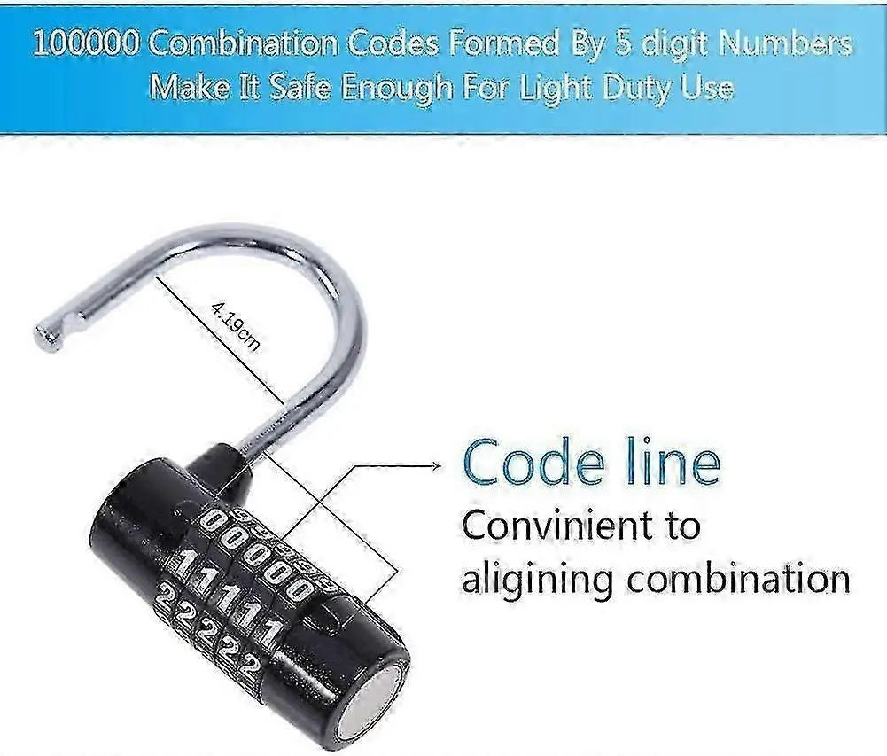 2pcs 5-Digit Combo Padlock - High Security Luggage Locks Wholesale Hub