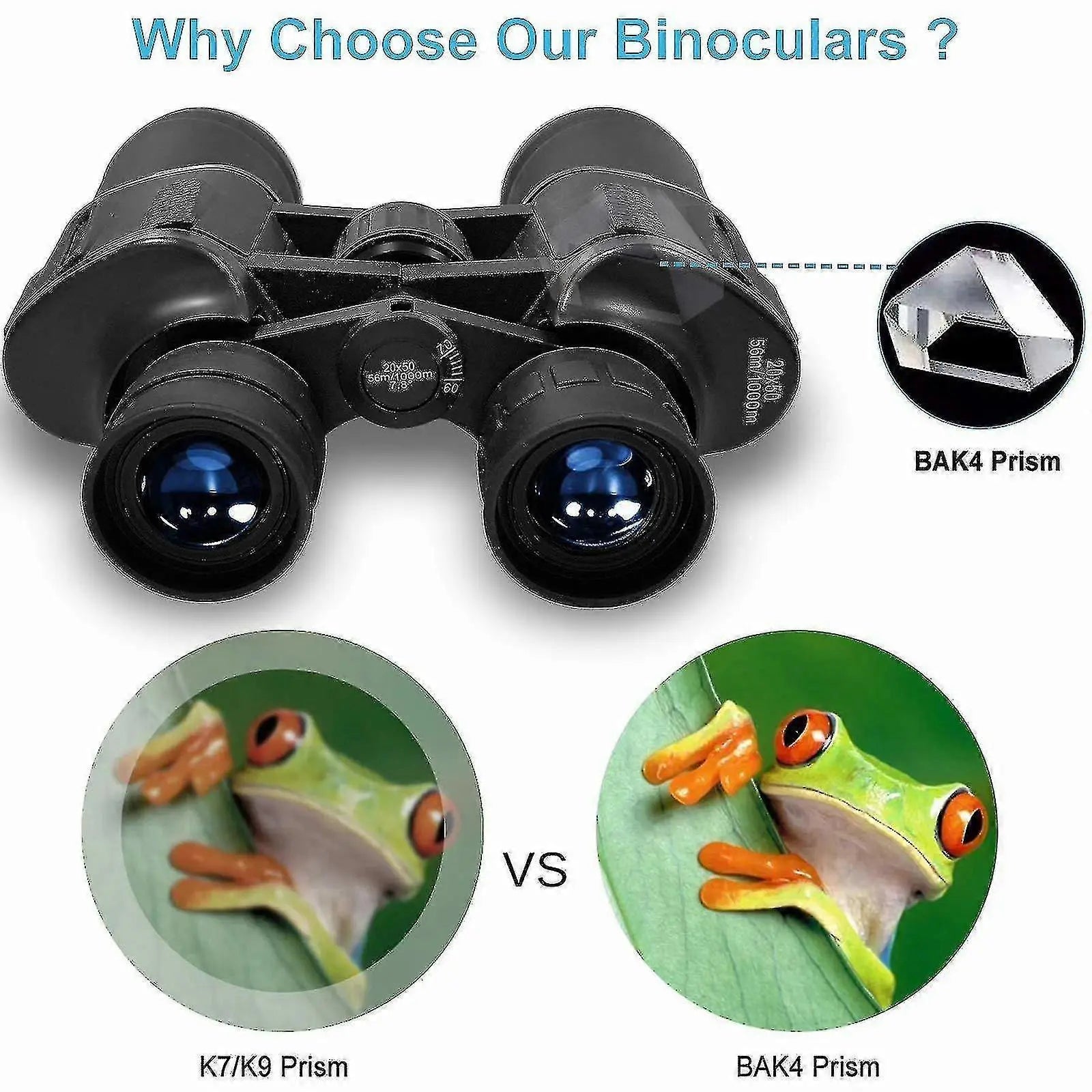 20x50 HD Binoculars Compact BaK4 Prism High Power Outdoor Optics Wholesale Hub