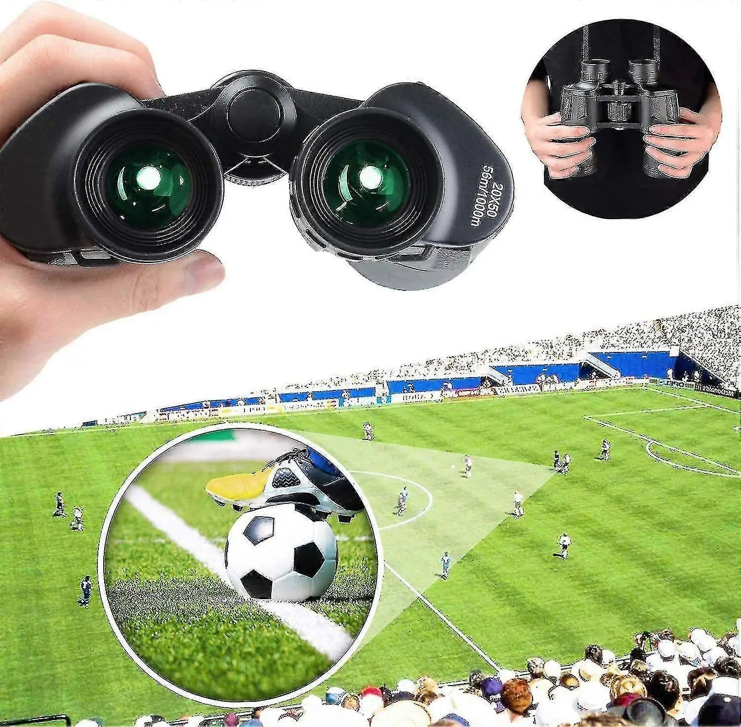 20x50 HD Binoculars Compact BaK4 Prism High Power Outdoor Optics Wholesale Hub